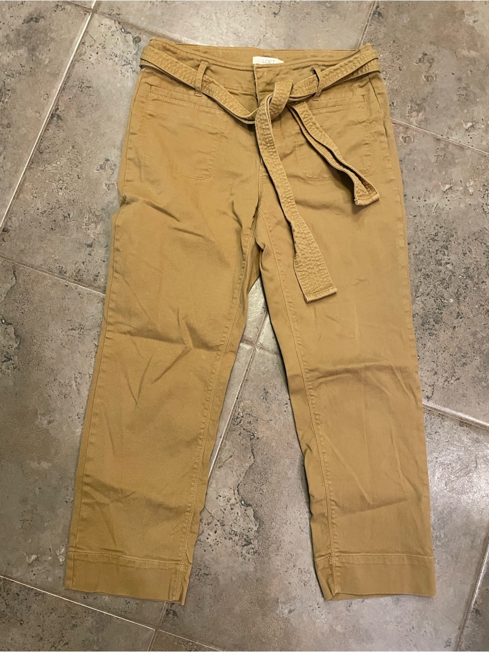Loft Twill Belted Straight-Leg Pant